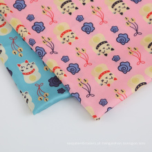 Lucky Cat Pattern Blue Pink Play Planic impresso Polyster